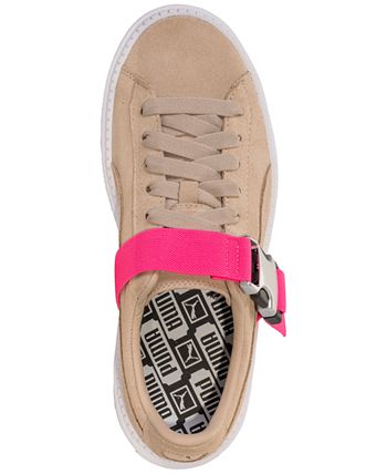 Puma Women s Suede Platform Trace Buckle Casual Sneakers from
