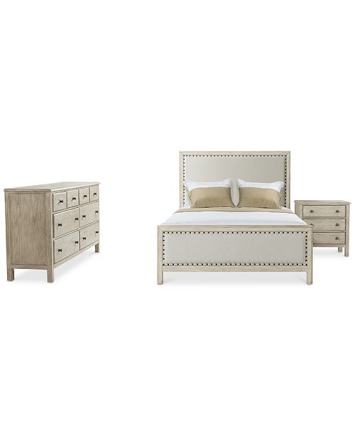 furniture parker upholstered bedroom furniture, 3-pc. set (queen bed