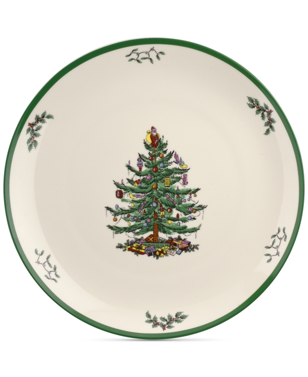 Spode Christmas Tree 14" Round Platter In Green,multi