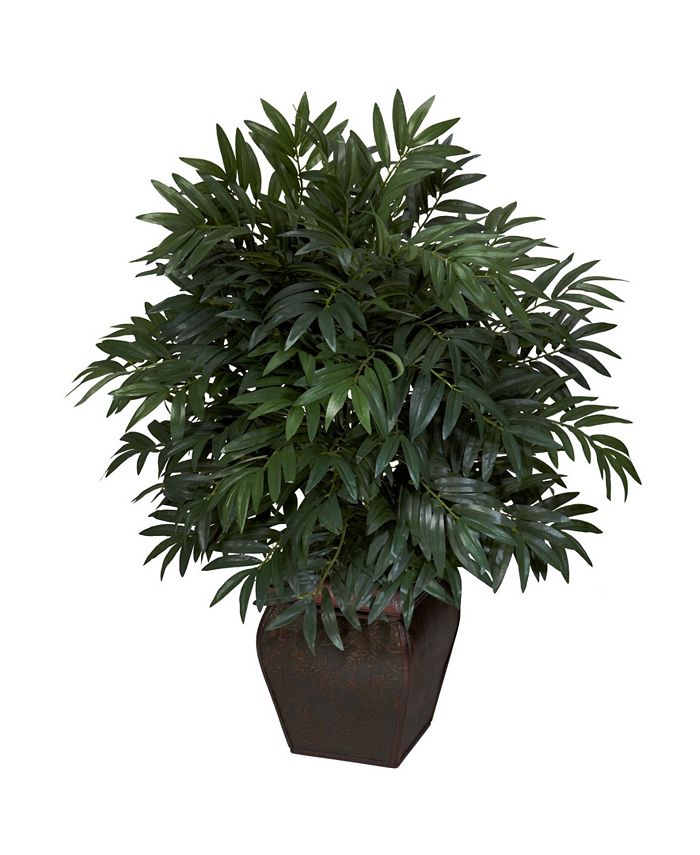 Nearly Natural - Double Bamboo Palm Artificial Plant in Decorative Planter