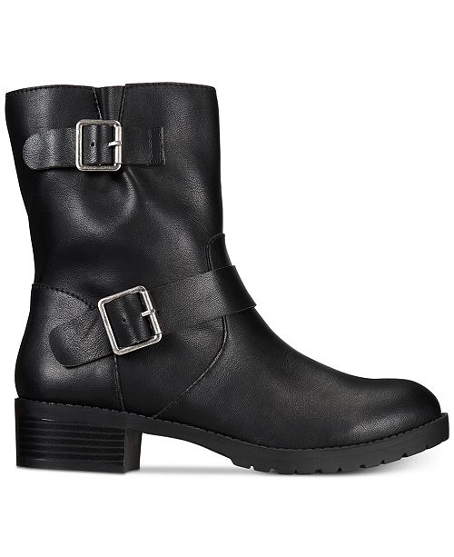 Style & Co Gianara Moto Booties, Created For Macy's & Reviews - Boots ...