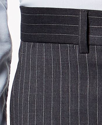 Tommy Hilfiger Men's Slim-Fit TH Flex Stretch Gray/White Stripe Suit ...