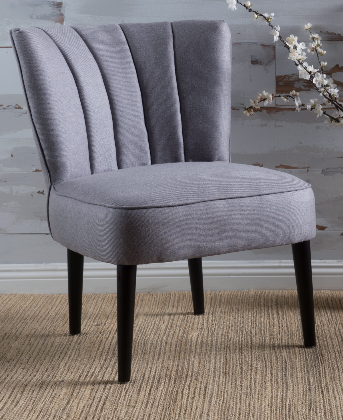 Noble House Zaidan Channel Accent Chair In Grey