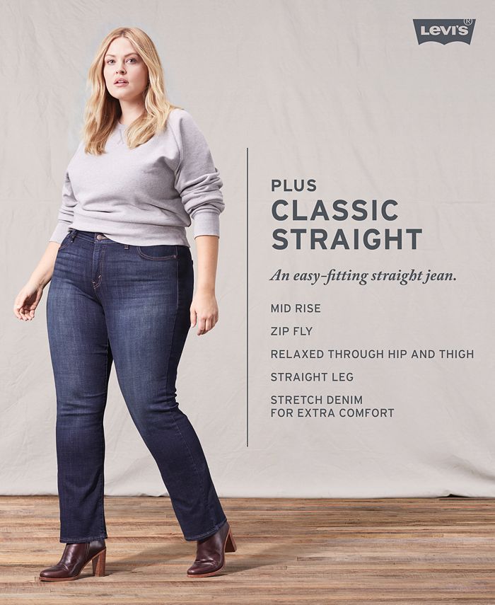 Levi's Trendy Plus Size Classic Straight-Leg Jeans & Reviews - Jeans ...