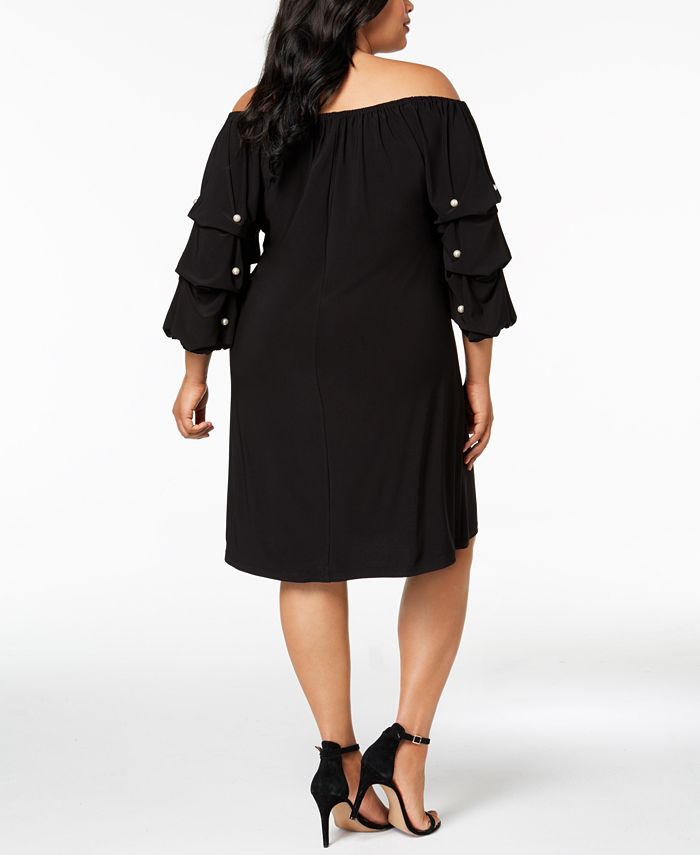 MSK Plus Size Embellished Off-The-Shoulder Dress - Macy's