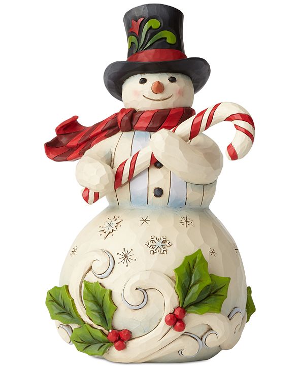 Jim shore snowman with candy cane figurine reviews holiday shop