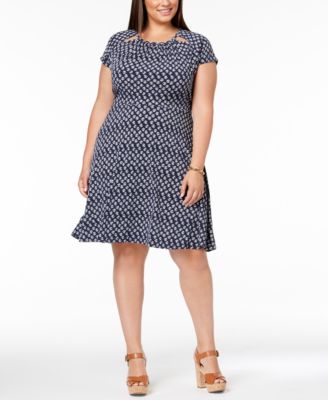Michael Kors - Plus Size Printed A-Line Dress