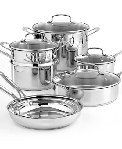 Cuisinart SmartNest Stainless Steel 11-Pc. Cookware Set - Macy's