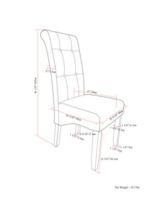 Verona Faux Leather Set of 2 Tufted Parson Chairs,