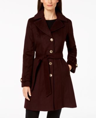 belted coat with hood