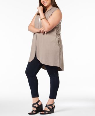 Love Scarlett - Plus Size Lace-Up-Side Vest