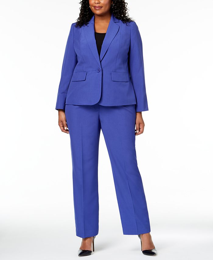 Le Suit Plus Size One-Button Pantsuit - Macy's