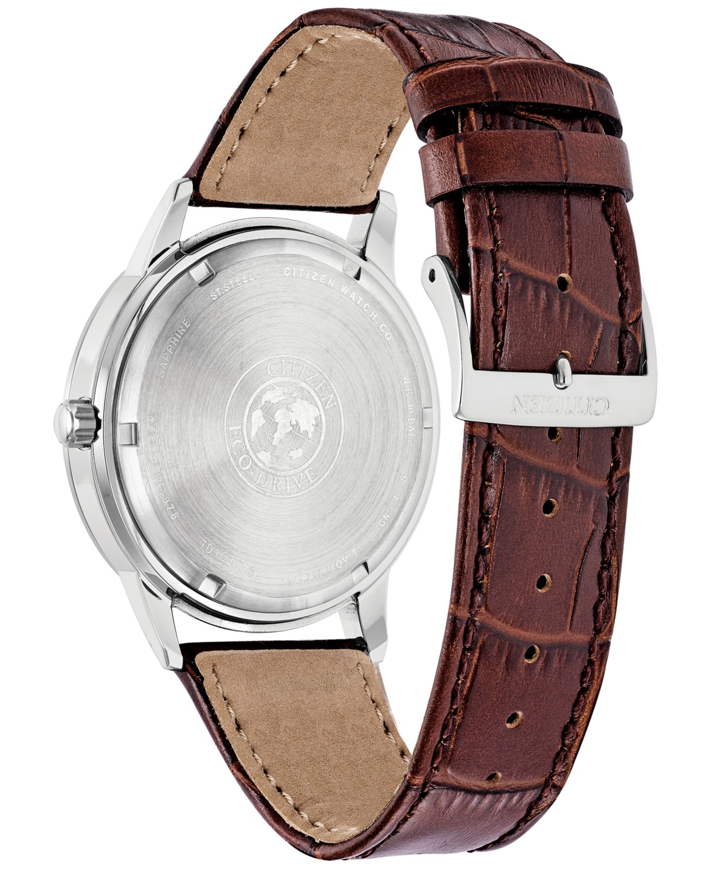 Мужские часы Citizen Eco-Drive Corso Brown Leather Strap Watch 44mm — фото 3