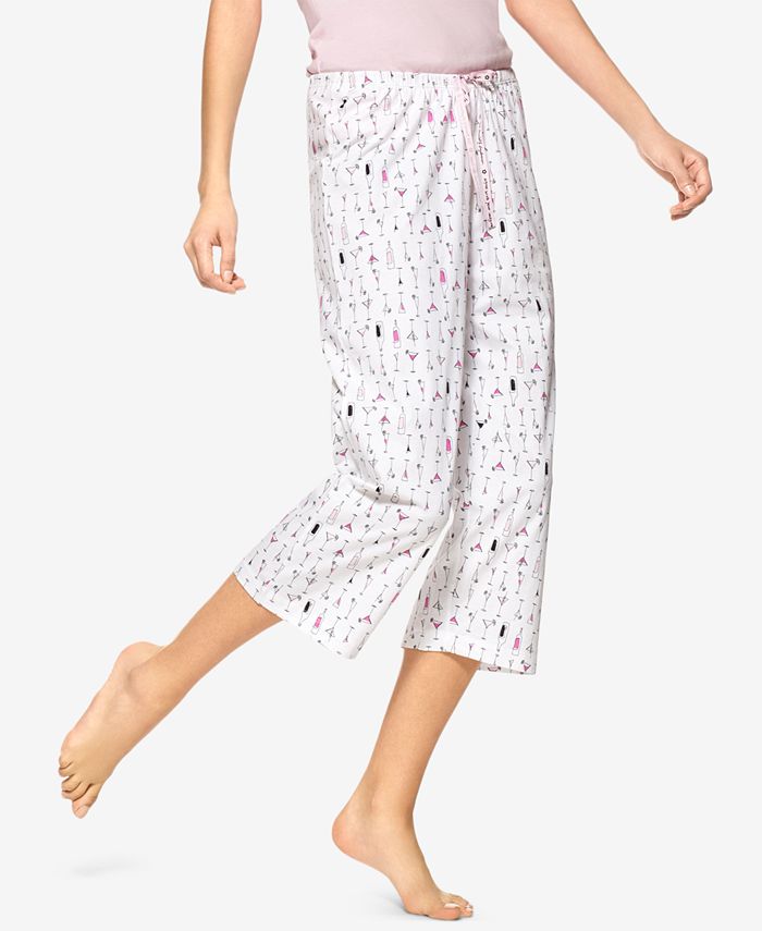 Hue - Martini-Print Cotton Capri Pajama Pants