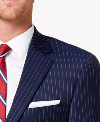 Tommy Hilfiger Men's Modern-Fit TH Flex Stretch Navy Pinstripe Suit Jacket