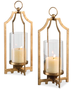 UTTERMOST LUCY GOLD CANDLEHOLDERS, SET OF 2