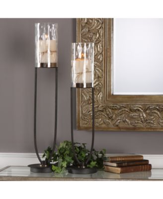 Durga Iron Work Candleholders, Set of 2