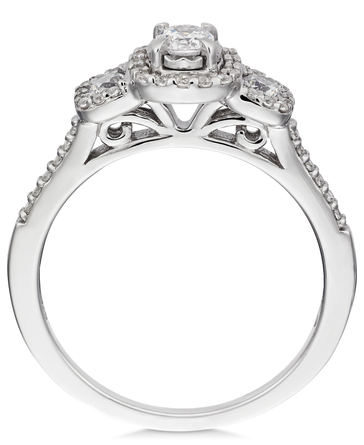 Diamond Triple Halo Engagement Ring (1/2 ct. t.w.) in 14k- White Gold