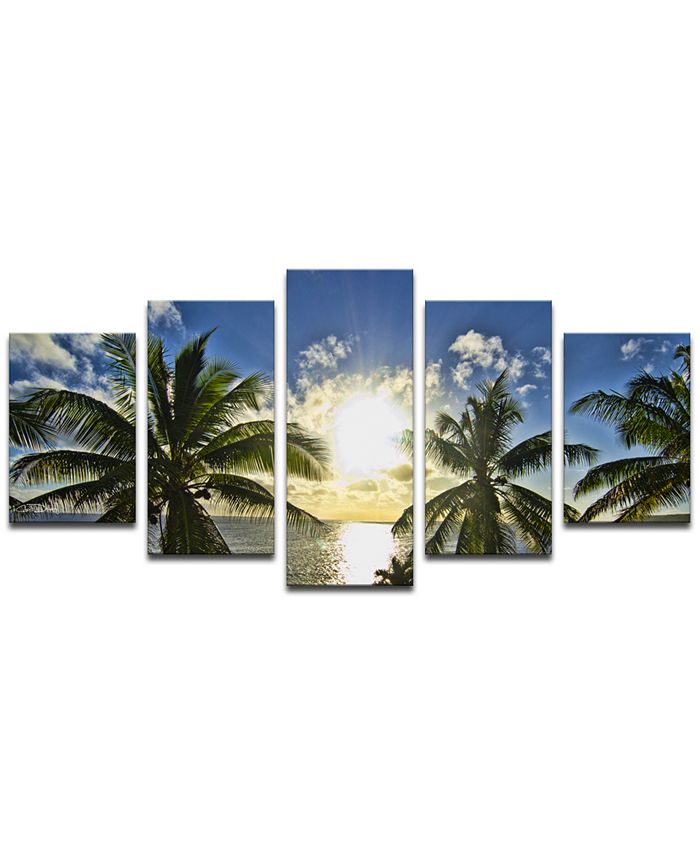 Ready2HangArt - 'Niue Palms Sunset' 5-Pc. Canvas Art Print Set
