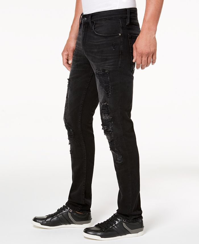 GUESS Men's Distressed SlimFit Tapered Jeans & Reviews Jeans Men