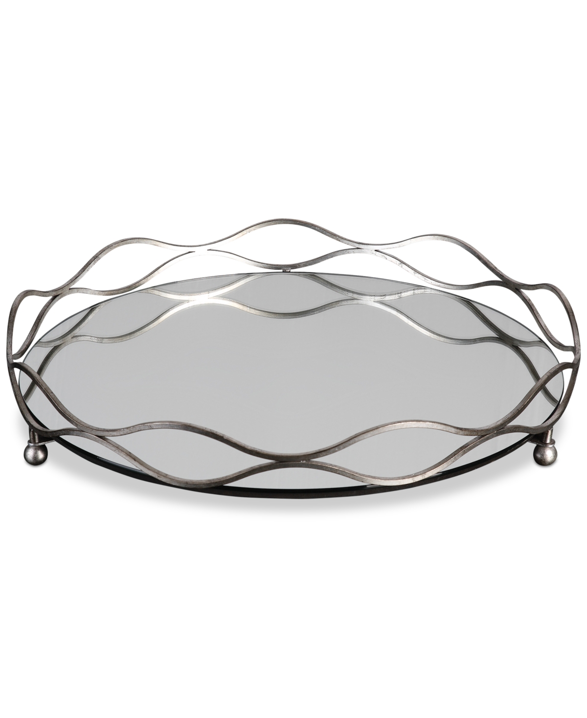 Uttermost Rachele Mirrored Silver-tone Tray In Open Miscellaneous