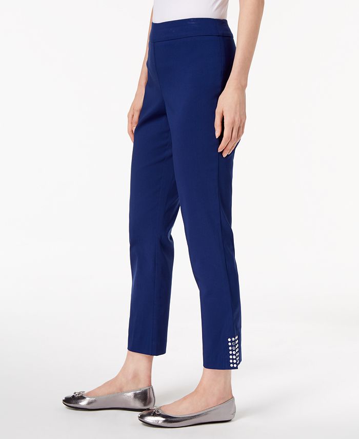 JM Collection Stud-Embellished Ankle Pants, Created for Macy's - Macy's