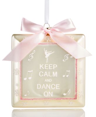 Holiday Lane - Music Note & Dance Ornament with Pink Bow