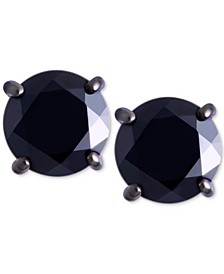 Men's Black Sapphire Stud Earrings (2 ct. t.w.) in Black Rhodium-Plated Sterling Silver