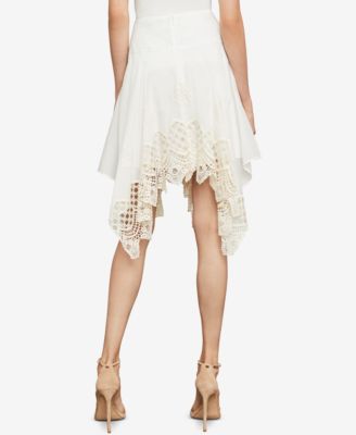 BCBGMAXAZRIA Embroidered Handkerchief-Hem Skirt - Macy's