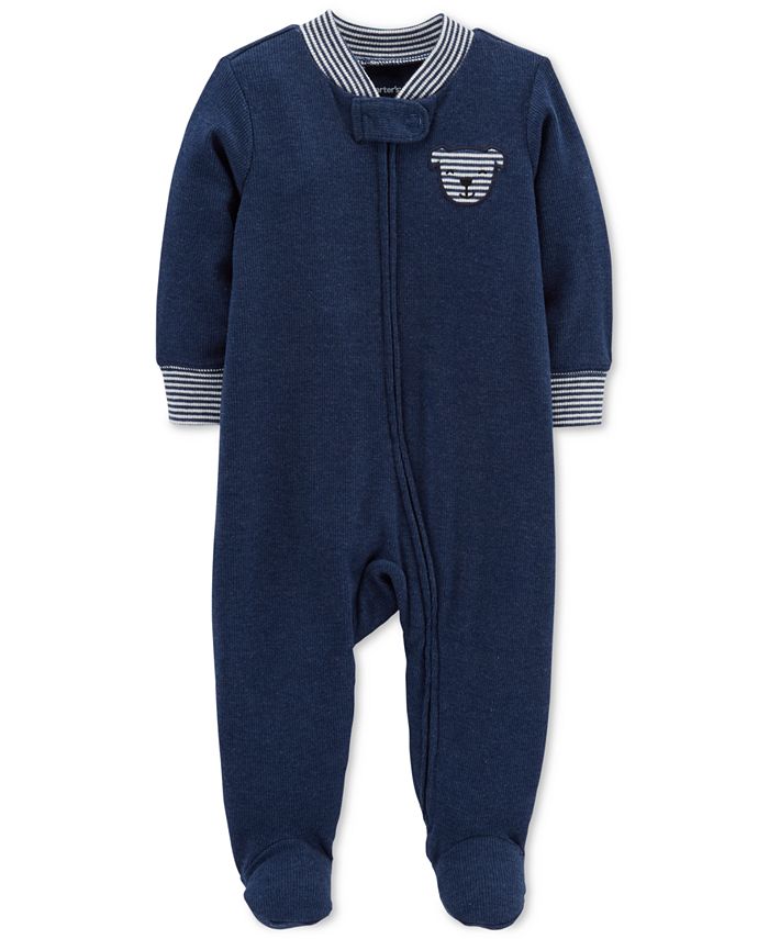 Carter's Baby Boy Blue Otter Zip-up Footie Coverall main image 1
