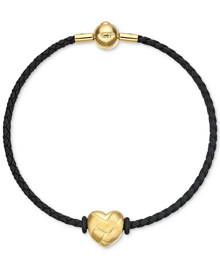 Chow Tai Fook Woven Heart Braided Bracelet in 24k Gold - Macy's