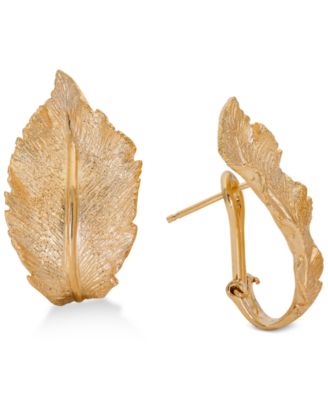 JACMEL - Leaf Hoop Earrings in 18k Gold-Plated Sterling Silver