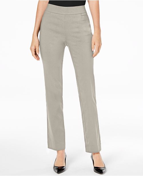 JM Collection Pull-On Tummy Control Slim-Leg Pants, Created for Macy's ...