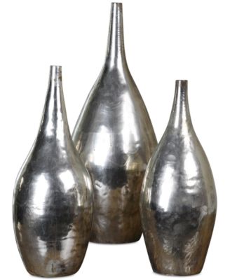 Uttermost - Rajata Silver Vases, Set of 3