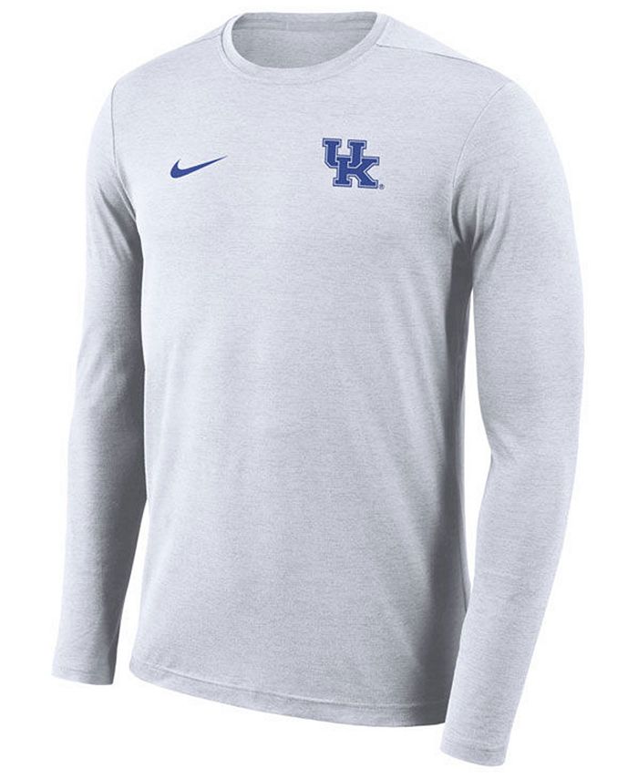 Nike Men's Kentucky Wildcats Long Sleeve Dri-Fit Coaches T-Shirt ...