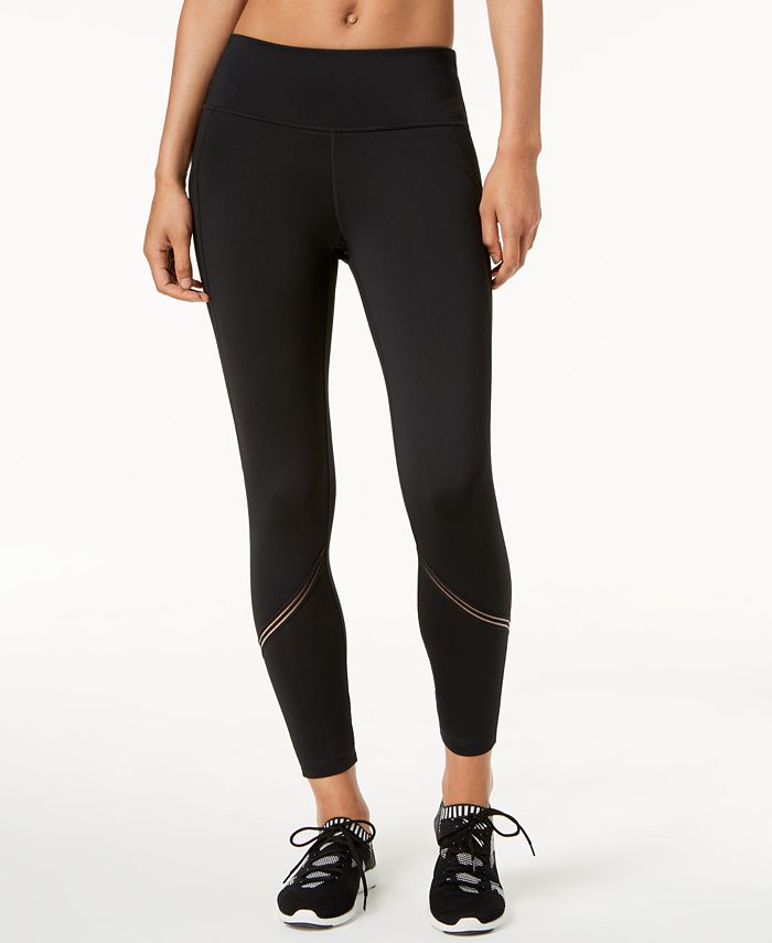 Ideology Mesh-Trimmed Ankle Leggings, Created for Macy's - Macy's