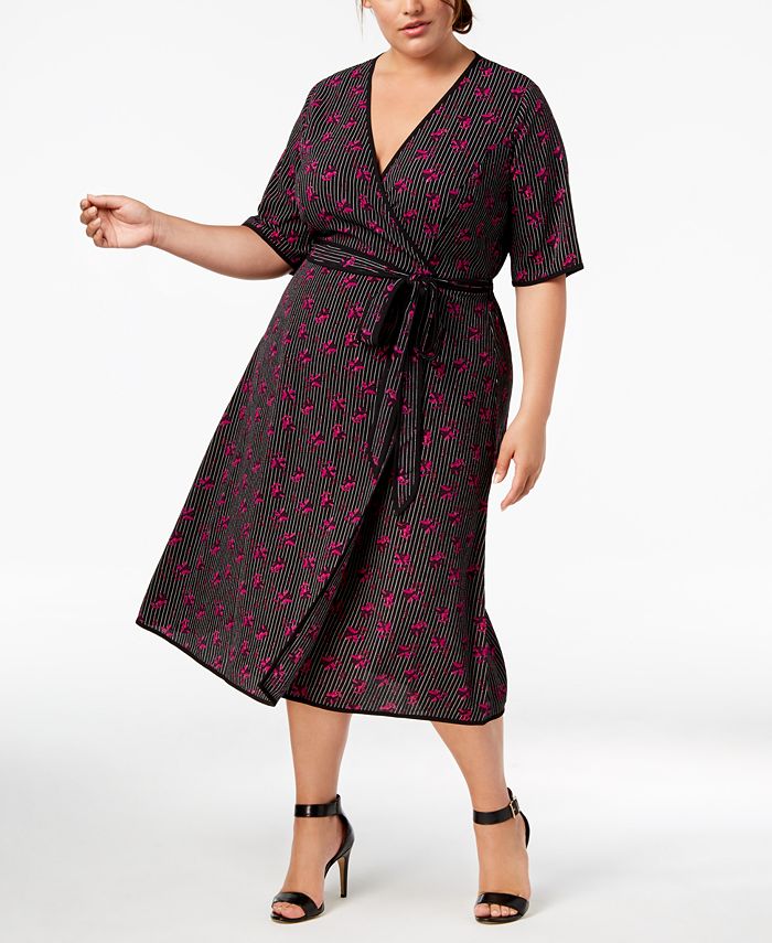 Fox And Royal Trendy Plus Size Printed Faux Wrap Dress Macys 