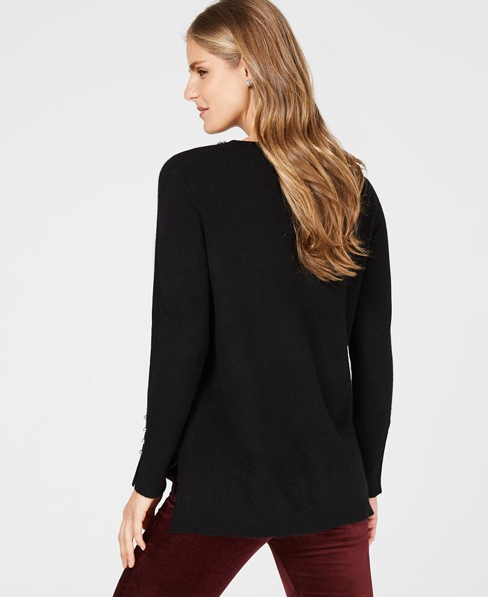 Charter Club Faux-Pearl-Embellished Pure Cashmere Sweater, Created for ...