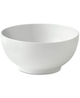 White Fluted Large 9.5" Serving Bowl