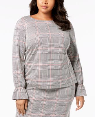 Nine West - Plus Size Plaid Top