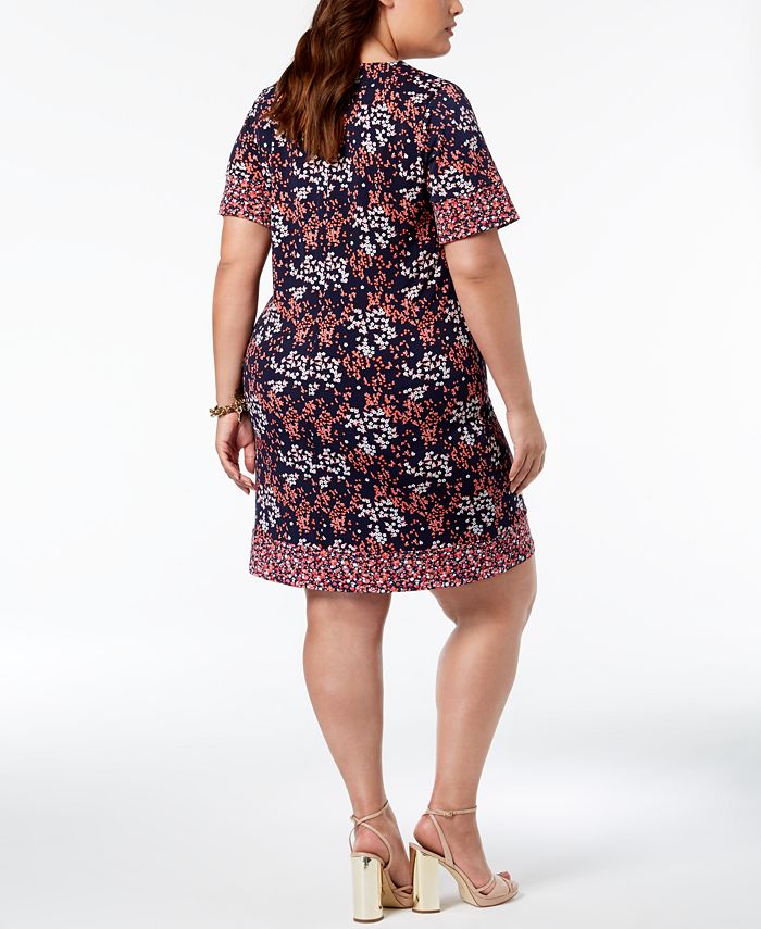Michael Kors Plus Size Scattered Blooms Printed Sheath Dress - Macy's