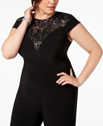 Adrianna Papell Sequined Jumpsuit Velvet Pants For Women main image 0