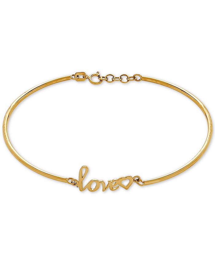 Macy's Scripted "Love" Bangle Bracelet in 10k Gold Macy's