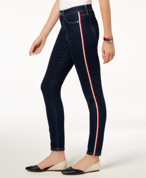 image of Tommy Hilfiger Side-Stripe Skinny Jeans