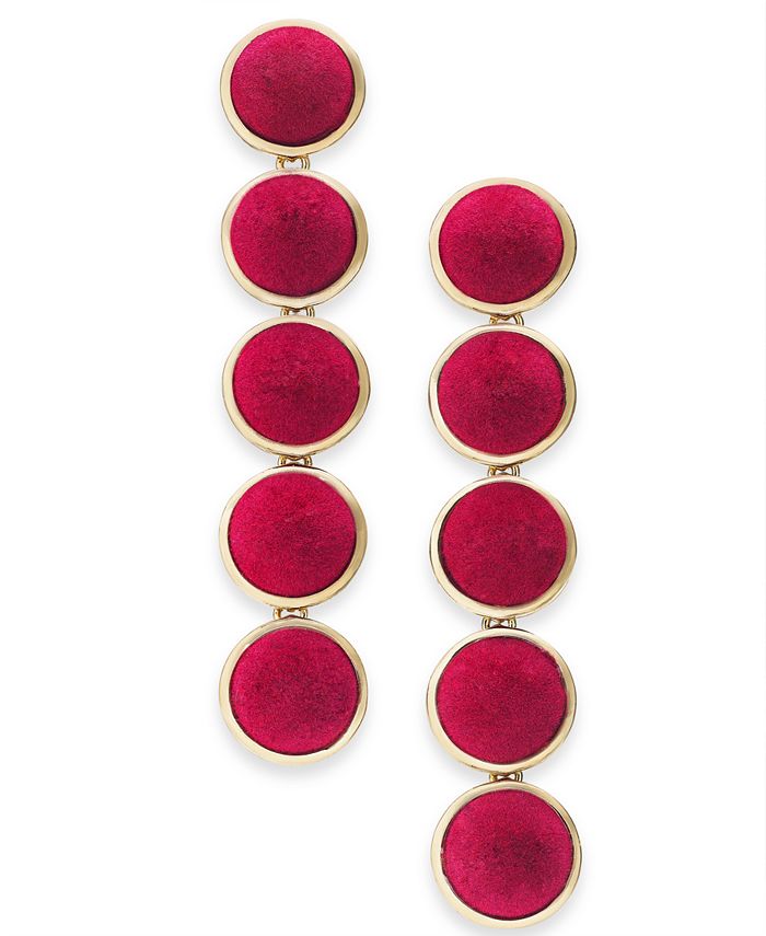 INC International Concepts I.N.C. GoldTone Fabric Ball Linear Drop