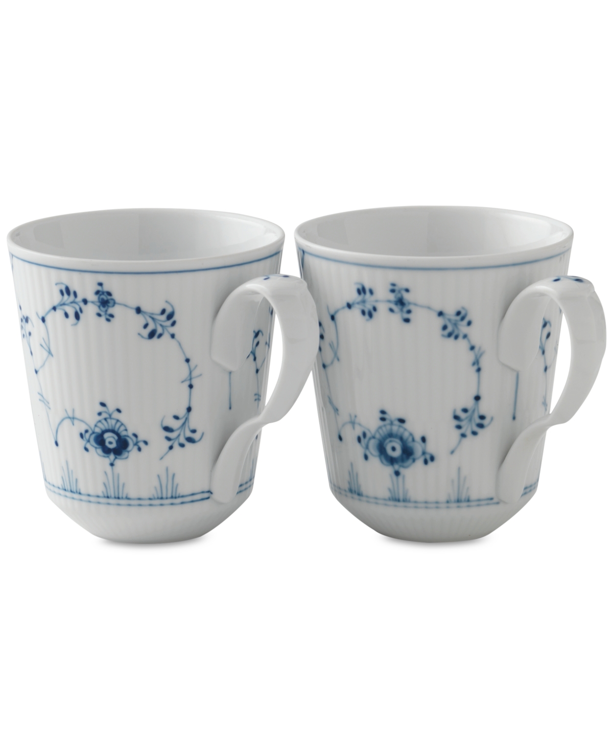 Blue Fluted Mug, Set of 2 - Multi