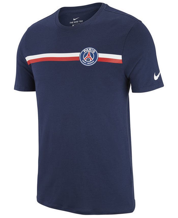 Nike Men's Paris Saint-Germain Team Stripe Crest T-Shirt & Reviews ...