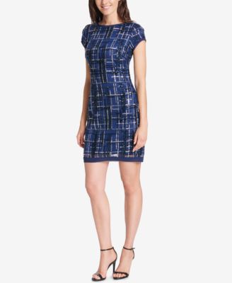 Vince Camuto - Sequined Plaid Dress