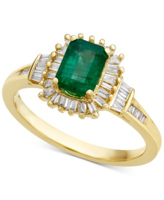 Macy's - Emerald (3/4 ct. t.w.) & Diamond (1/3 ct. t.w.) Ring in 14k Gold