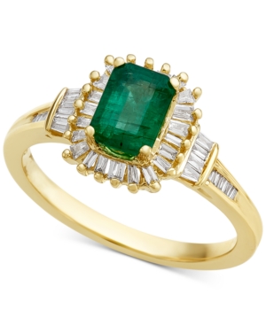 image of Emerald (3/4 ct. t.w.) & Diamond (1/3 ct. t.w.) Ring in 14k Gold